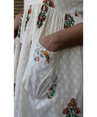 Off white Cotton Natalie Dress 4