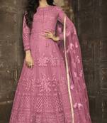 Pink embroidered net salwar