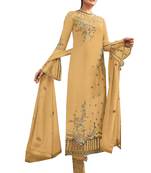 Yellow Embroidered Georgette Salwar