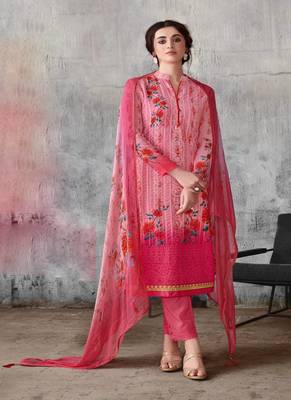 Pink digital print georgette salwar 1