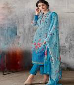 Light-blue digital print georgette salwar