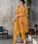 Mustard digital print georgette salwar
