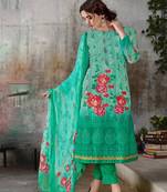 Cyan digital print georgette salwar