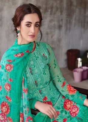 Cyan digital print georgette salwar 2