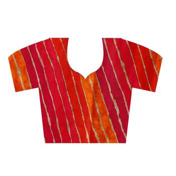 Orange embroidered georgette saree with blouse 3