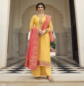 Yellow Embroidered Satin Salwar 1