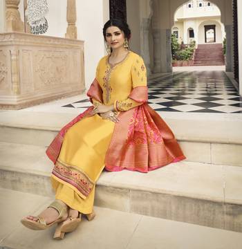 Yellow Embroidered Satin Salwar 2