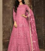 Pink embroidered net salwar