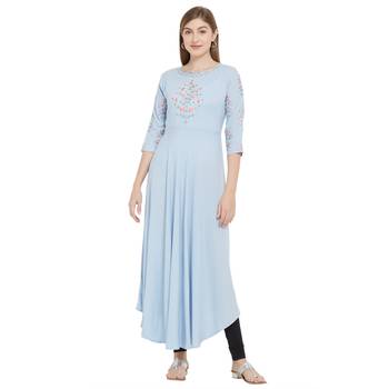 Grey printed rayon kurtas-and-kurtis 1