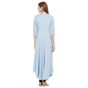 Grey printed rayon kurtas-and-kurtis 2
