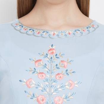 Grey printed rayon kurtas-and-kurtis 5