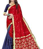 Red Woven Banarasi Saree With Blouse