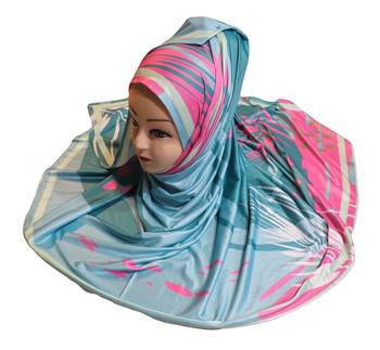 Justkartit Women'S Occasion Wear Jersey Stretchable Material Printed Hijab Scarf Dupatta 2