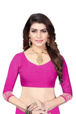 Pink Woven Banarasi Saree With Blouse 5