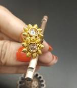 Gold Plated Stone Toe Rings