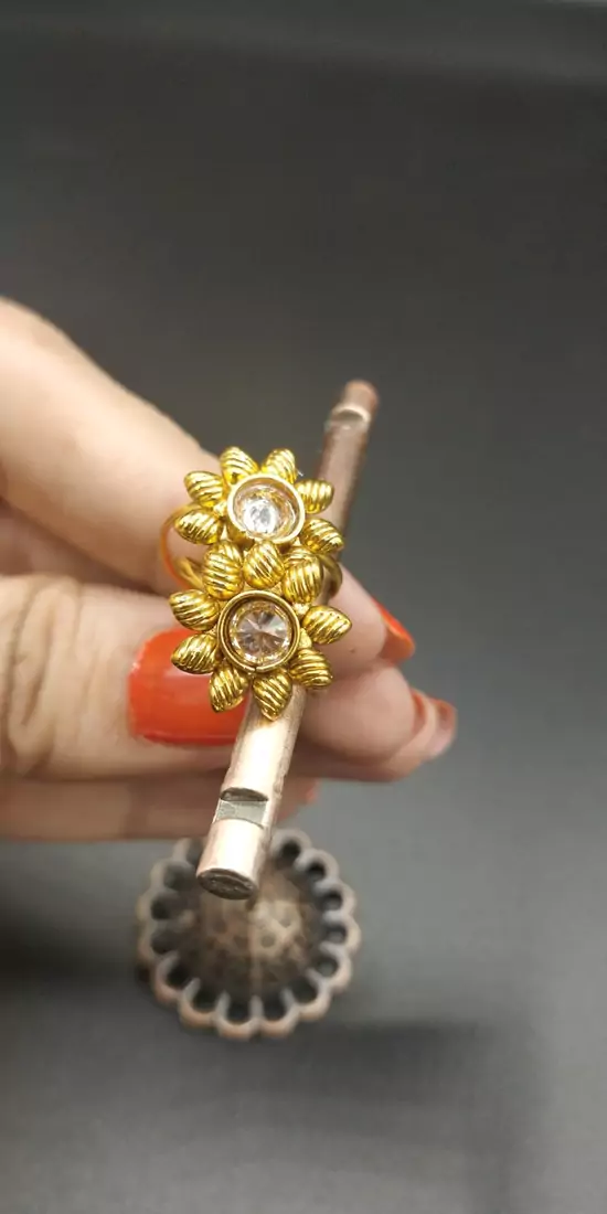 Gold Stone Toe Rings