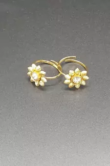 Gold Plated Stone Toe Rings
