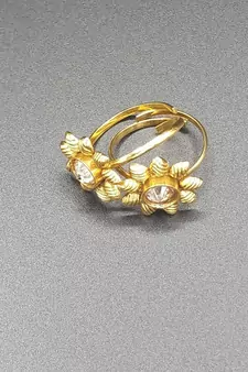 Gold Plated Stone Toe Rings