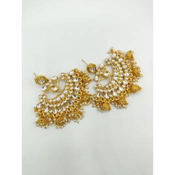 Gold stone chandbali 4