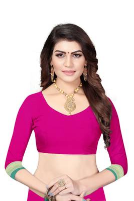 Green Woven Banarasi Saree With Blouse 5