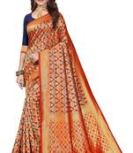 Red Woven Banarasi Saree With Blouse