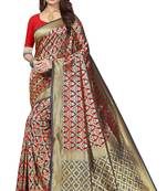 Blue Woven Banarasi Saree With Blouse