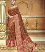   multicolor embroidered patola saree with blouse
