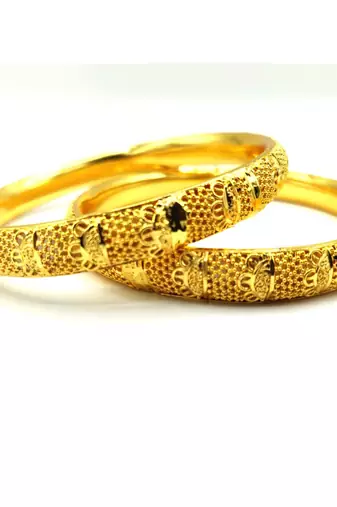 Gold Plated Designer Bangles Set Of 2