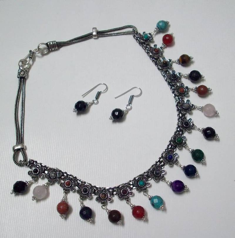 Multi-Colour Stone Necklace 004