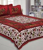 multicolor cotton floral print bed sheets