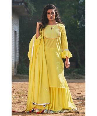 Garden Yellow Sharara Set 1