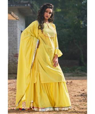 Garden Yellow Sharara Set 3
