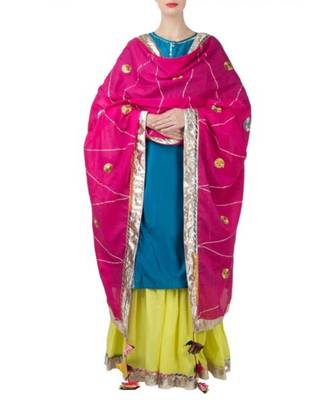 Blue Green Sharara Suit-Set of three 1