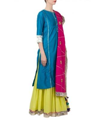 Blue Green Sharara Suit-Set of three 2