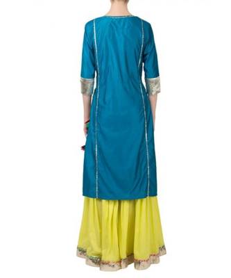 Blue Green Sharara Suit-Set of three 4