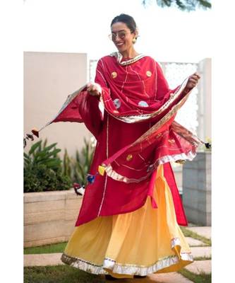 Red and Yellow Sharara Set-Set of three 2