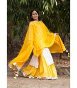 Mango Cream Sharara Set-Set of three