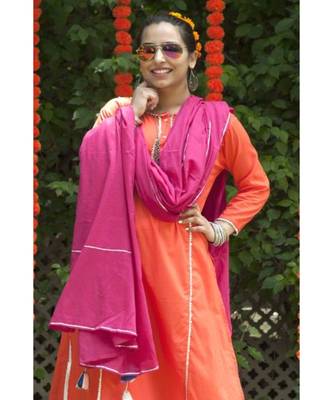 Orange and Pink Sharara Suit-Set of three 4