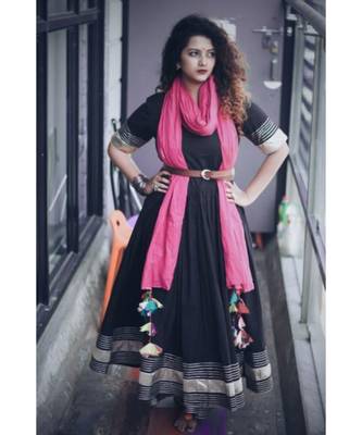 Black Anarkali set with gota work 3