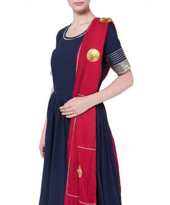 Navy Blue Anarkali set with gota work 2