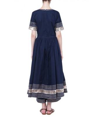 Navy Blue Anarkali set with gota work 3
