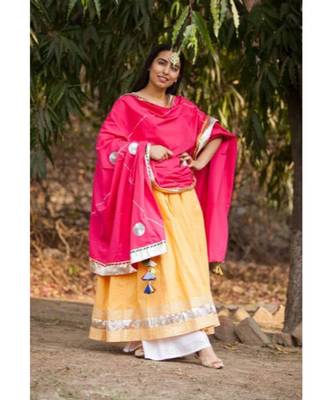 Sunshine Yellow Anarkali Set-Set of three 1