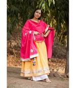 Sunshine Yellow Anarkali Set-Set of three