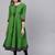 Women's  green Cotton Slub Embroidered Anarkali Kurta
