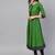 Women's  green Cotton Slub Embroidered Anarkali Kurta