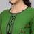 Women's  green Cotton Slub Embroidered Anarkali Kurta