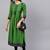 Women's  green Cotton Slub Embroidered Anarkali Kurta