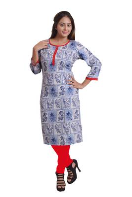 Blue Printed Kurti For Women 1