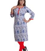 Blue Printed Kurti For Women