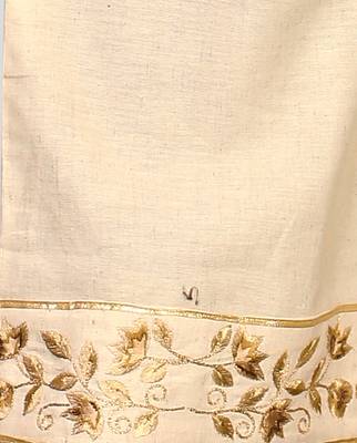 Grey & Beige Embroidered Cotton Stitched Straight Women's Kurta With Palazzo Set 4